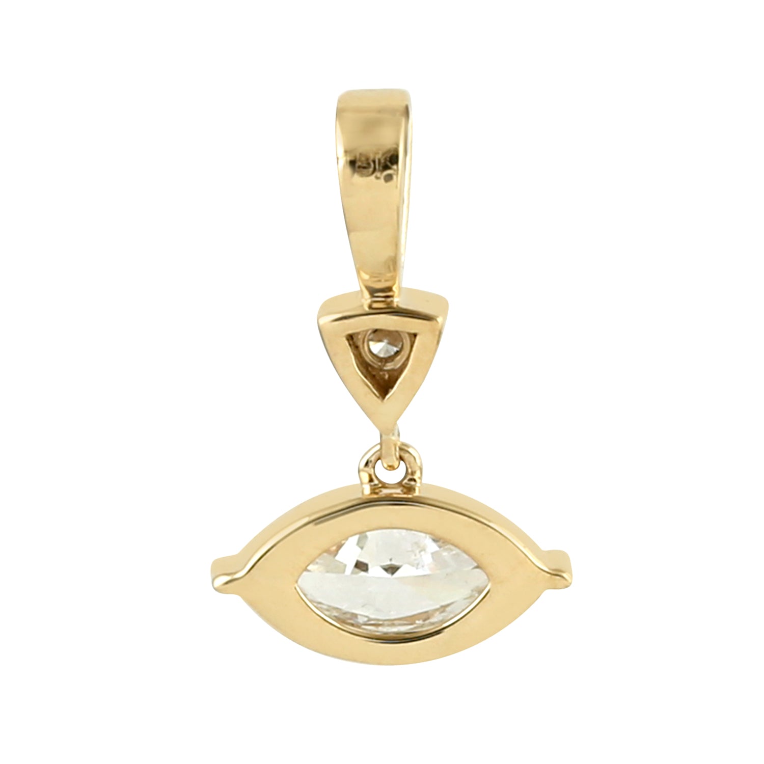 Exquisite Marquise Cut Diamond 18k Yellow Gold Dainty Charm Pendant - Perfect for Anniversary Gifts, Valentine's Day & Special Occasions