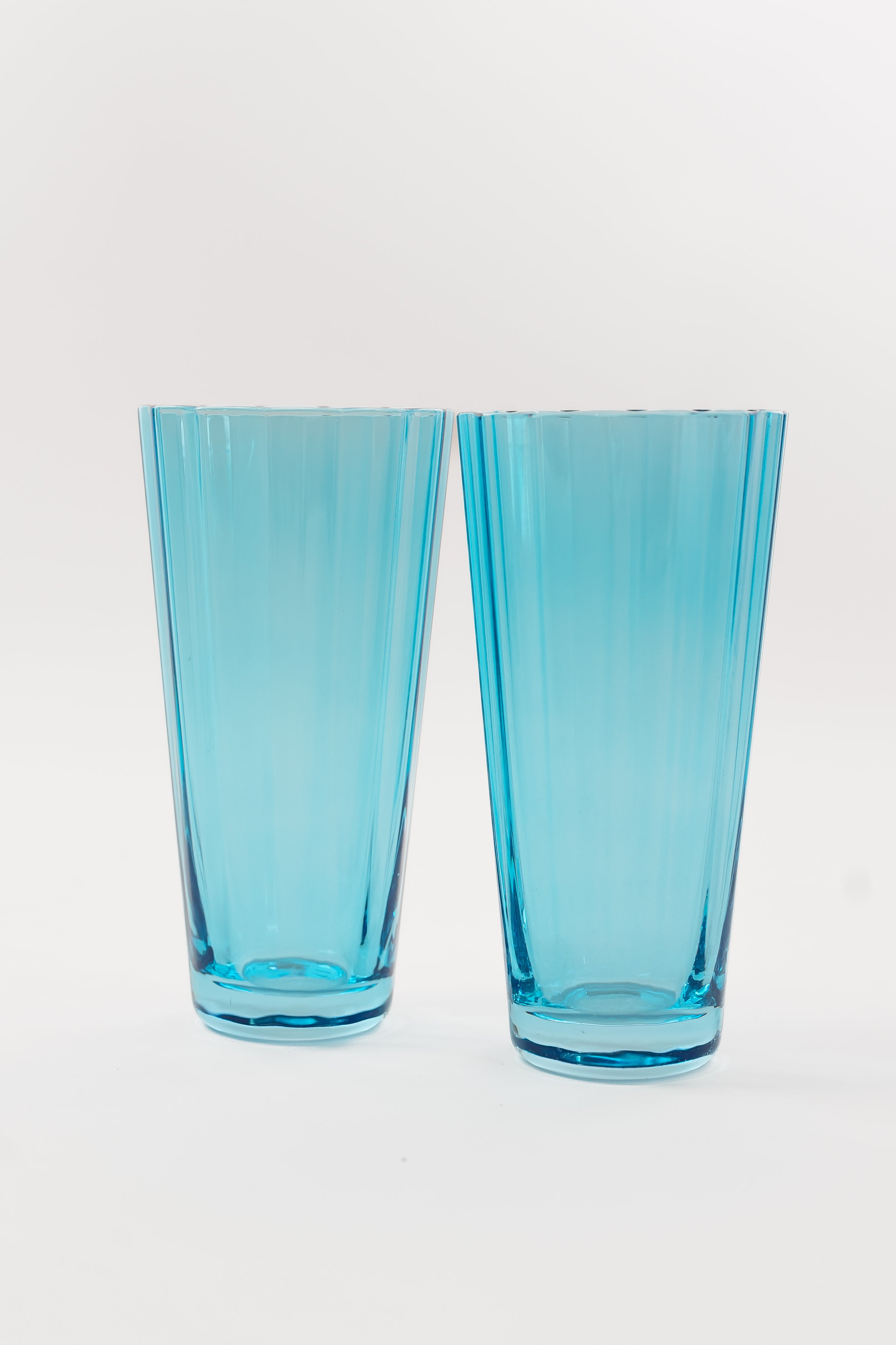Estelle Colored Sunday Highball Glasses Set of 2 - Ocean Blue | Elegant Drinking Glasses for Cocktails, Juice & Iced Tea | Perfect for Home Bar, Parties & Gift Giving