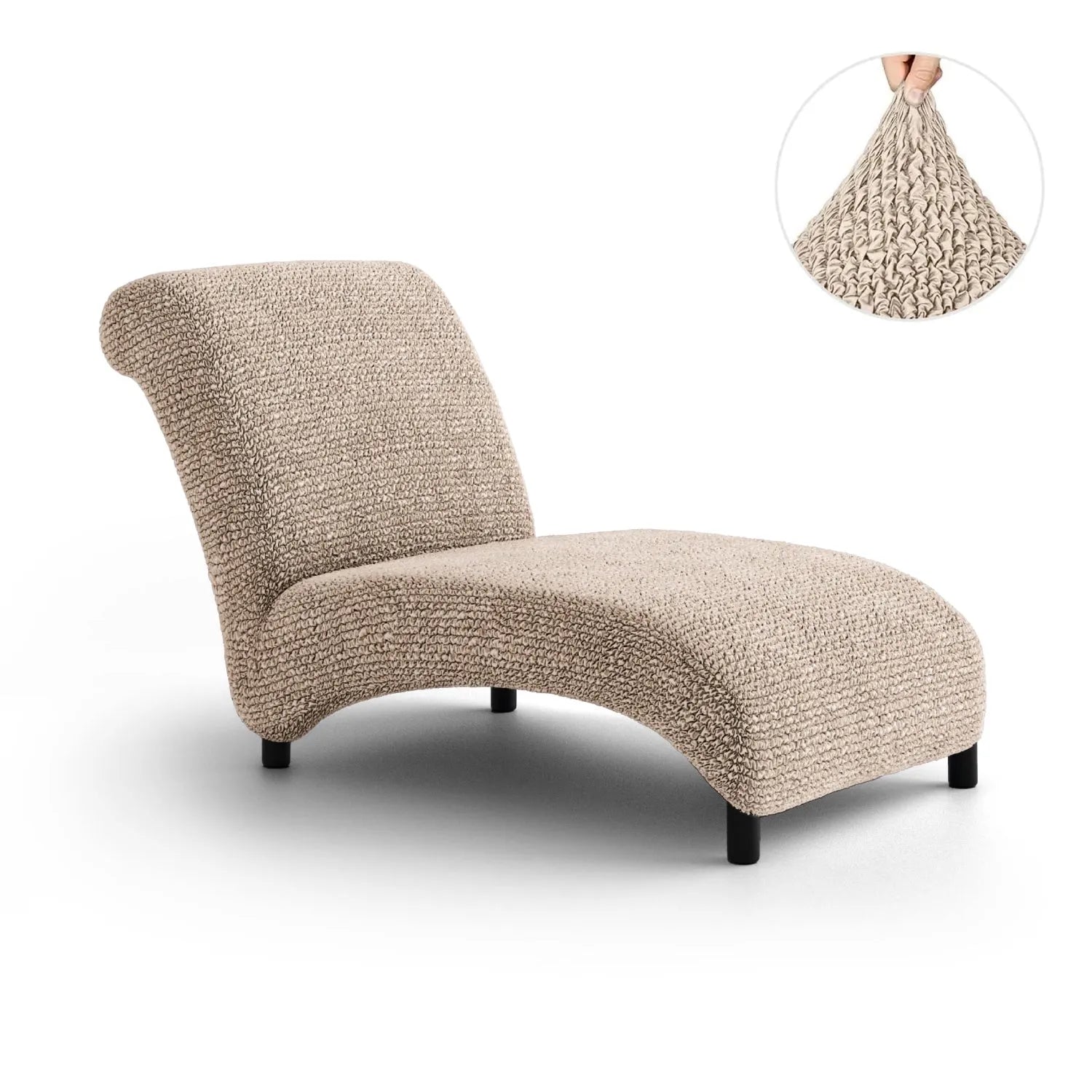 Armless Chaise Lounge Slipcover - Soft Microfiber Stretch Cover with Non-Slip Backing - Perfect for Living Room, Bedroom or Nursery Furniture Protection