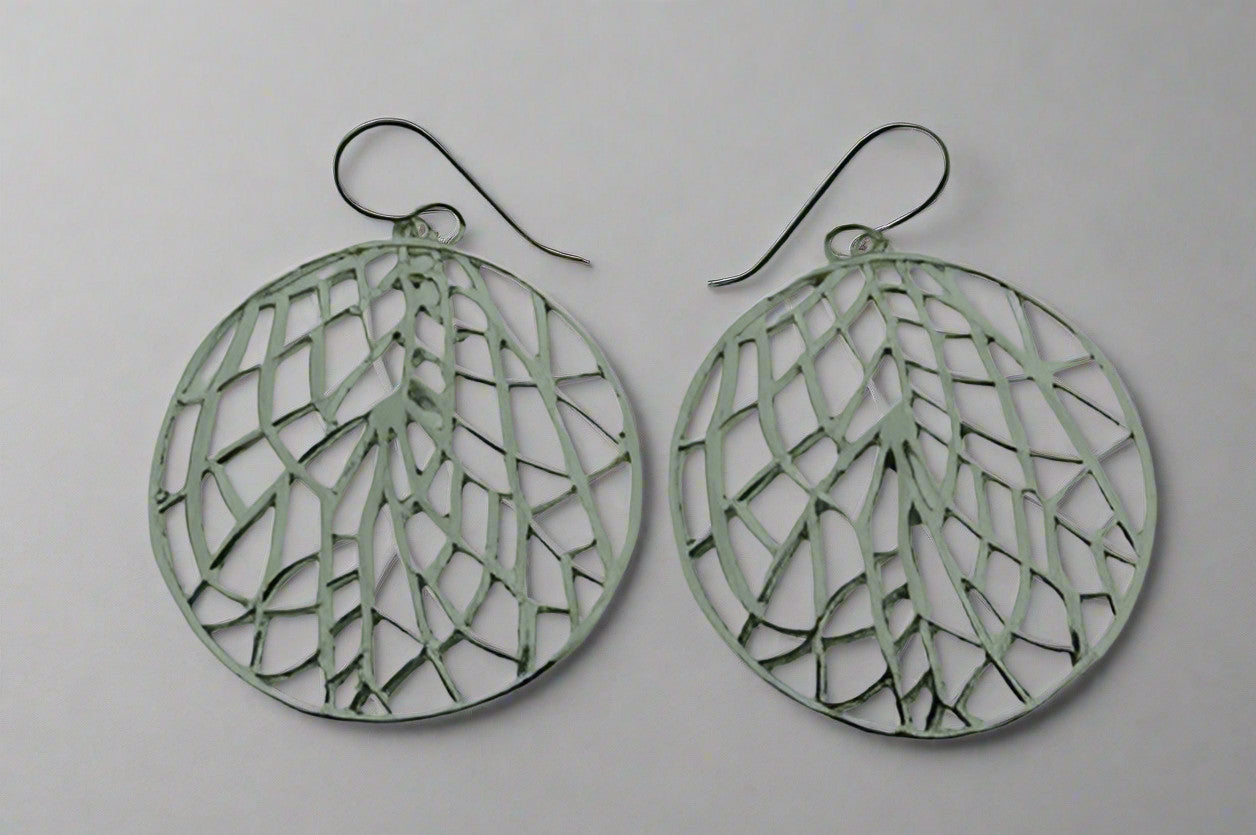 Oval Web Earrings Sterling Silver - Elegant Dangle Hoop Earrings for Women, Perfect for Parties, Weddings & Everyday Wear