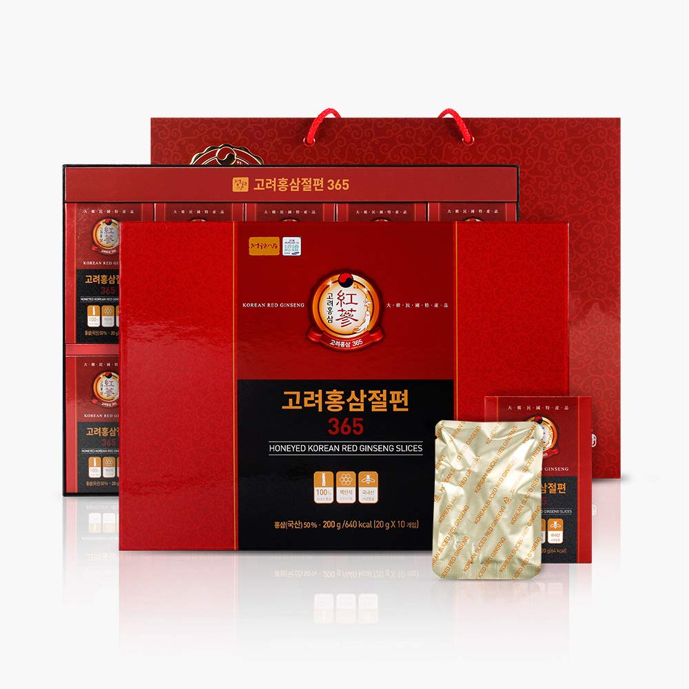 Premium Korean Honey Sliced Red Ginseng 365 Days - 100% Authentic Korean Panax Ginseng Root for Energy Boost, Immunity Support & Wellness - Perfect for Tea, Cooking & Daily Health Supplement
