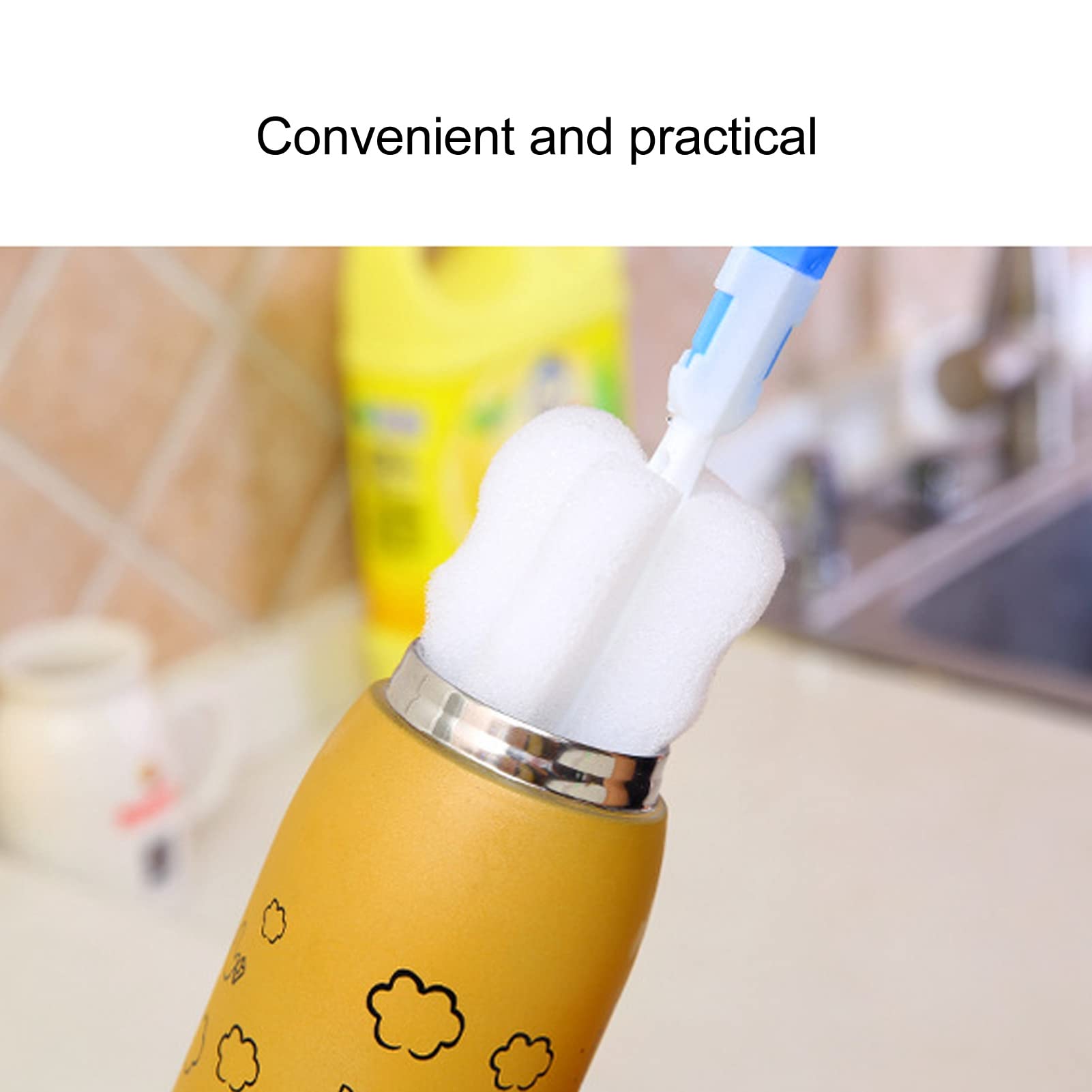 50pcs Long Handle Bottle Cleaning Brushes - Premium Sponge Brush Set for Baby Bottles, Water Bottles, Mugs & Narrow Containers - Perfect for Home, Kitchen, Nursery & Travel Use