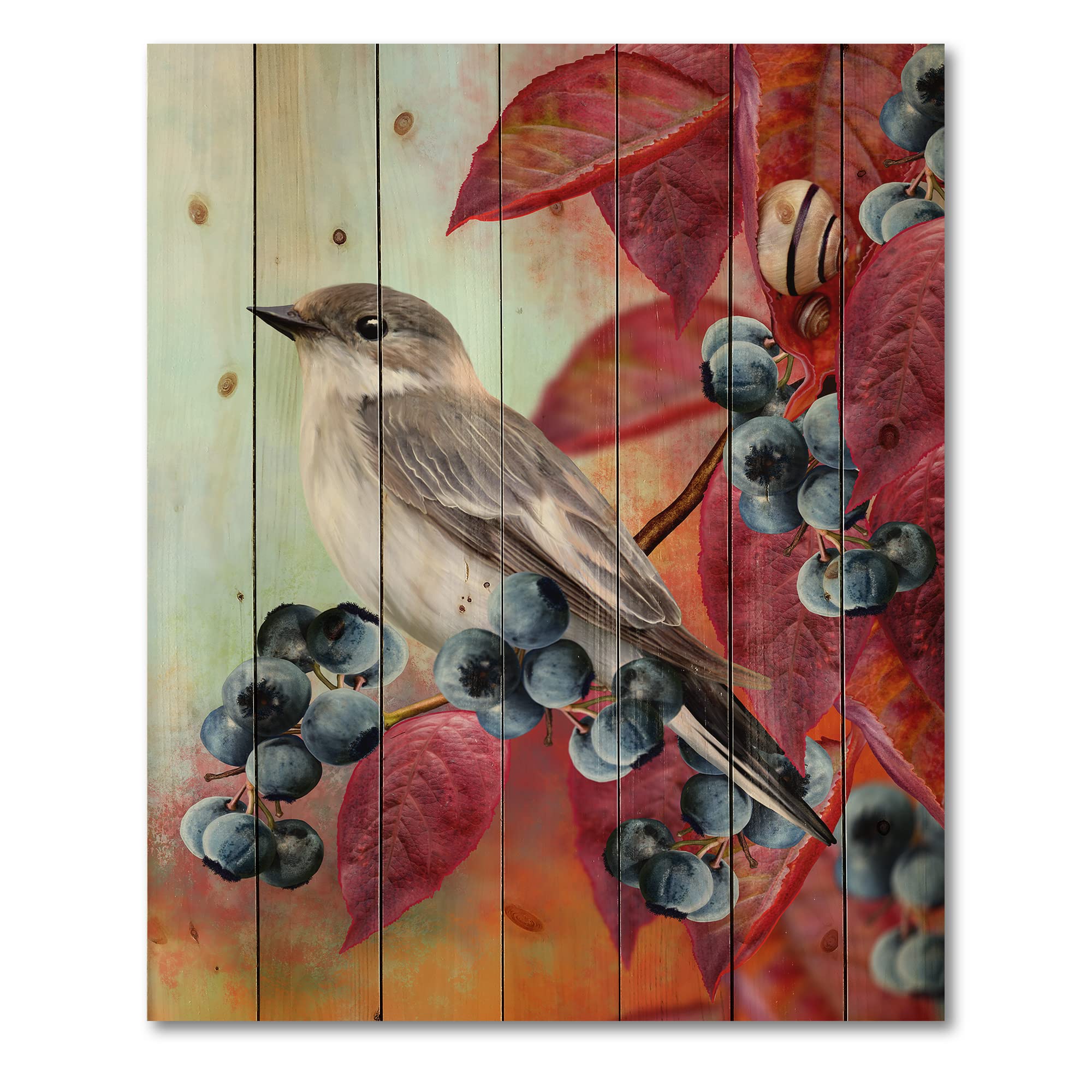 Little Gray Bird Wood Wall Decor - Traditional Pine Art for Home & Office