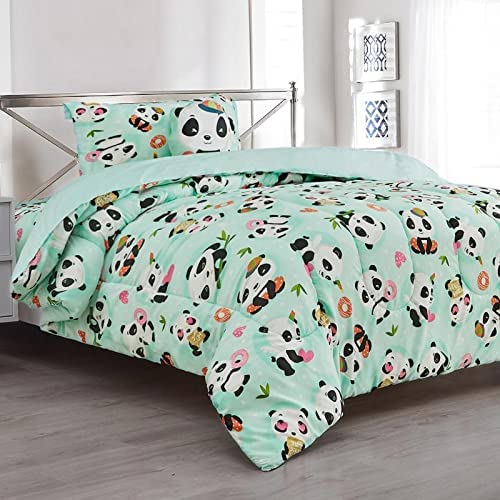 LinenTopia 6-Piece Panda Bedding Set - Twin Size Bed in a Bag with Comforter, Sheets, Pillowcase & Toy Pillow | Cute Panda Themed Kids Bedroom Decor for Boys & Girls | Perfect for Toddler Rooms, Sleepovers & Nursery Decorations