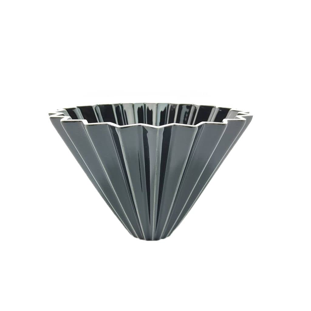 Premium V60 Ceramic Coffee Dripper - Origami Style Pour Over Coffee Maker with Black Filter, Perfect for Home Brewing & Specialty Coffee Lovers