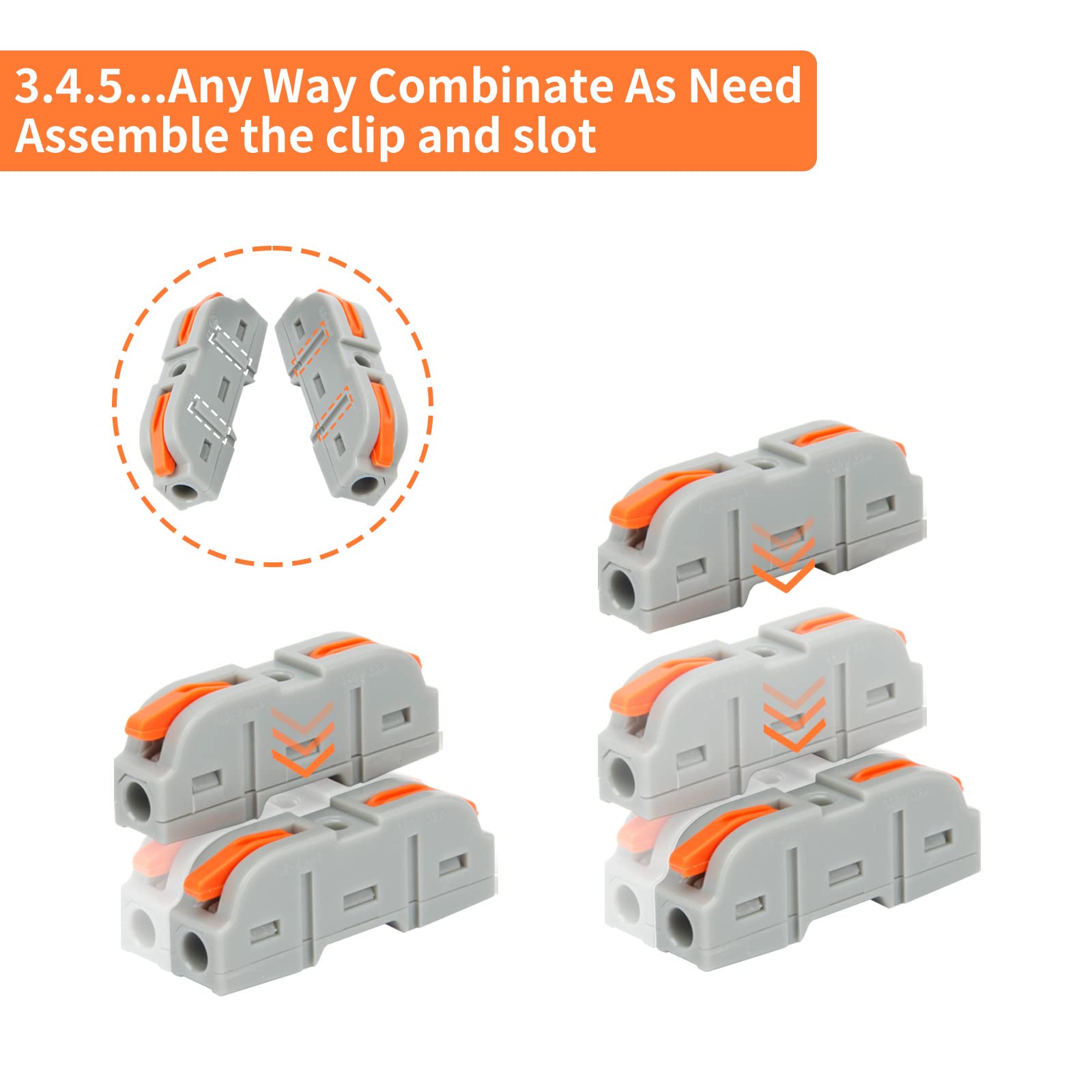 35PCS Lever Wire Nut Connectors - 1 Way Inline Compact Universal Electrical Splicing Connectors for 24AWG Wires | Quick Wiring Solution for Home, Office & DIY Electrical Projects
