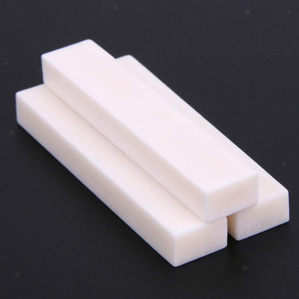 3Pcs Bone Guitar Bridge Nut Set - Unslotted DIY Replacement Parts for Acoustic & Folk Guitars - Perfect for Guitar Repair, Maintenance and Customization