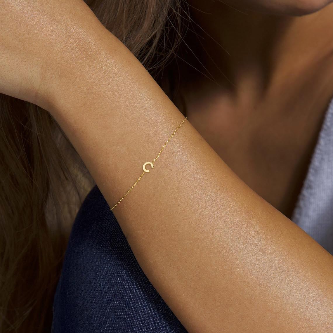 Personalized Initial Bracelets for Women - Layered Letter Charm Bracelet A-Z in Gold, Silver & Rose Gold | Dainty Jewelry for Birthday Gifts, Everyday Wear & Special Occasions