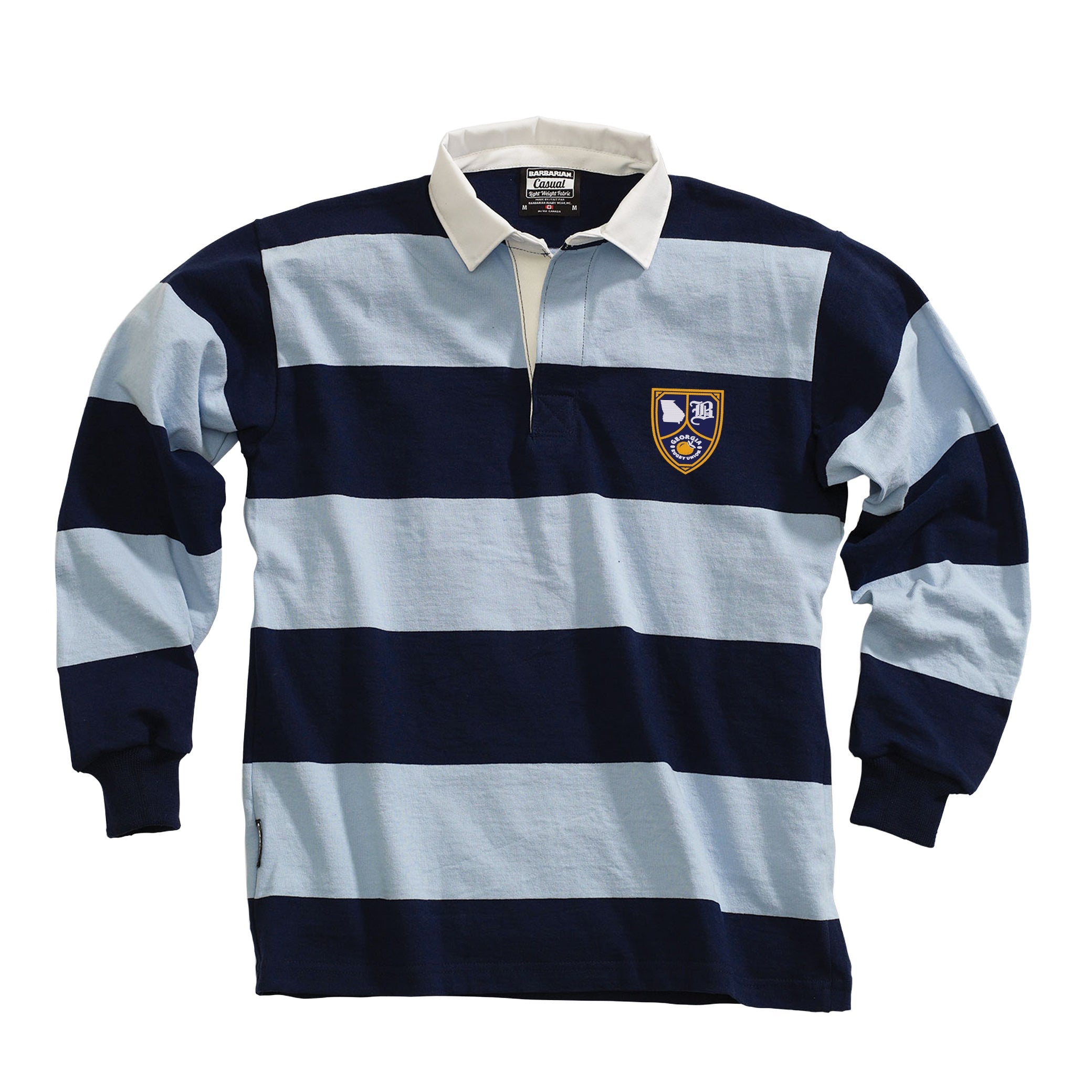 Georgia Rugby Union Casual Weight Stripe Jersey - Breathable Sports Shirt for Men, Comfortable Rugby Training & Match Wear - Perfect for Games, Practice, and Fan Apparel