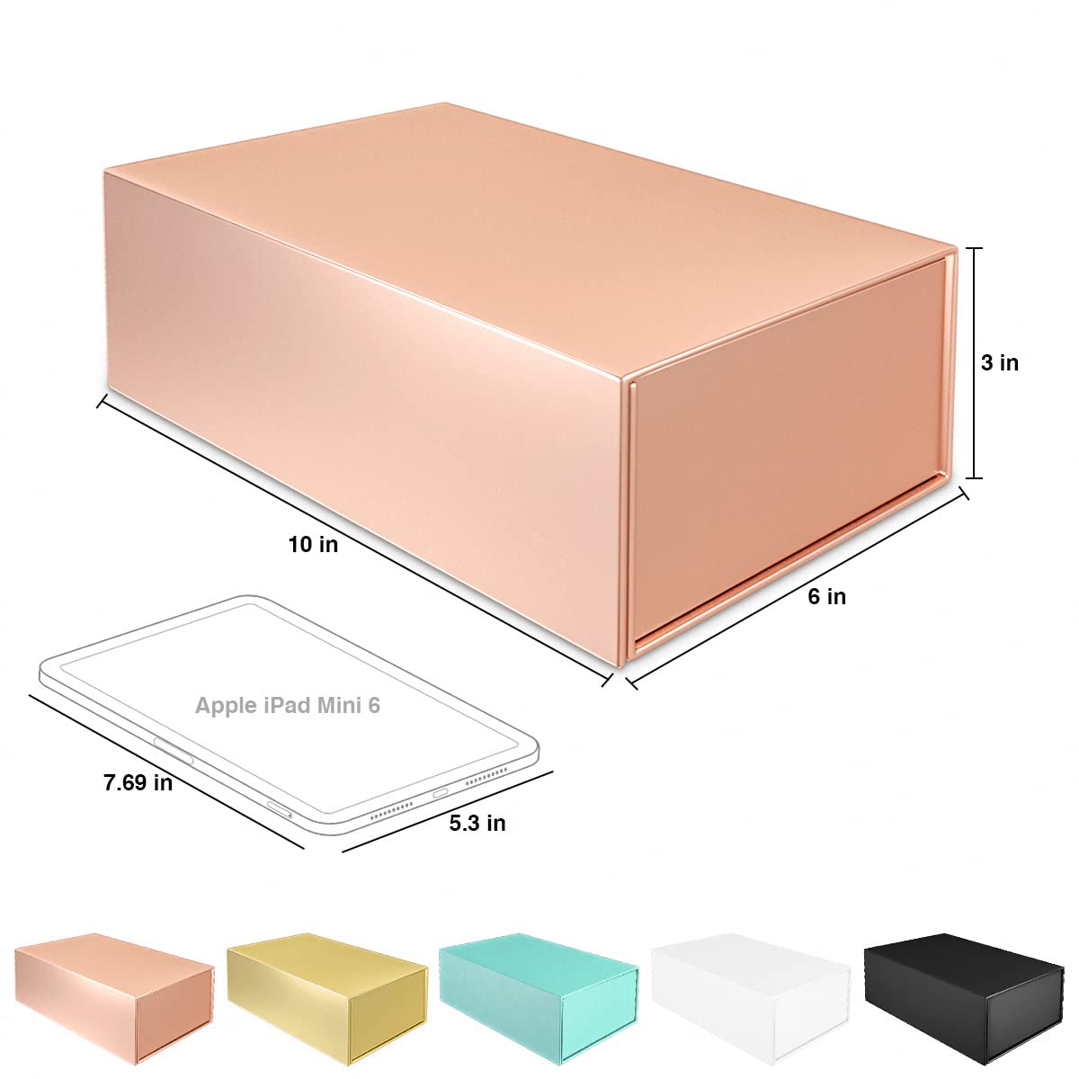 Premium Rose Gold Gift Box with Magnetic Closure - 10