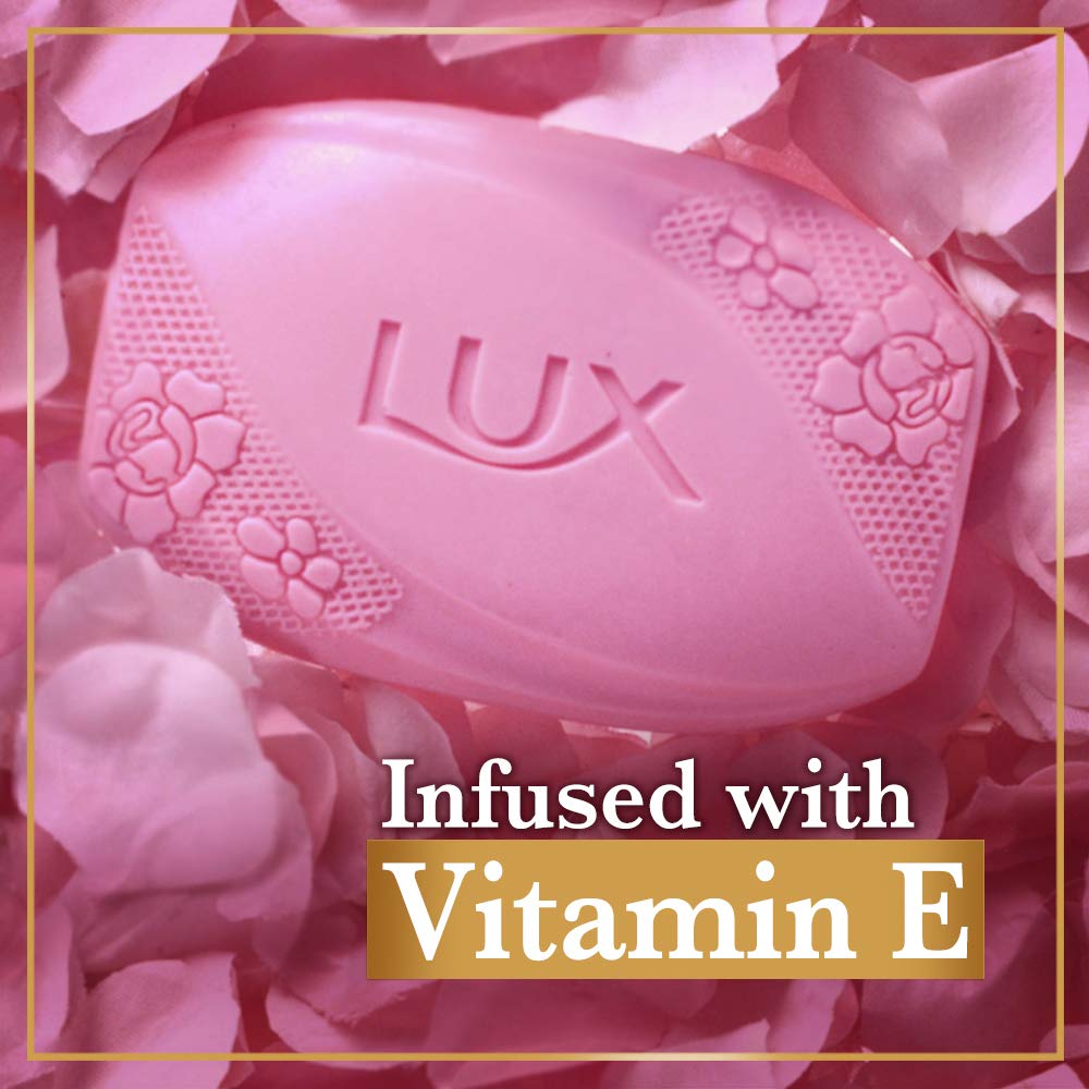 LUX Rose & Vitamin E Beauty Soap Bar 150g (8-Pack) - Moisturizing Bath Soap for Soft, Glowing Skin - Natural Body Wash for Men & Women - Perfect for Daily Skincare & Spa Relaxation