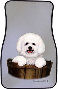 Premium Bichon Frise Puppy Car Floor Mats - All-Weather Universal Fit for Cars & Trucks | Waterproof & Durable Pet Accessories for Road Trips & Daily Commute