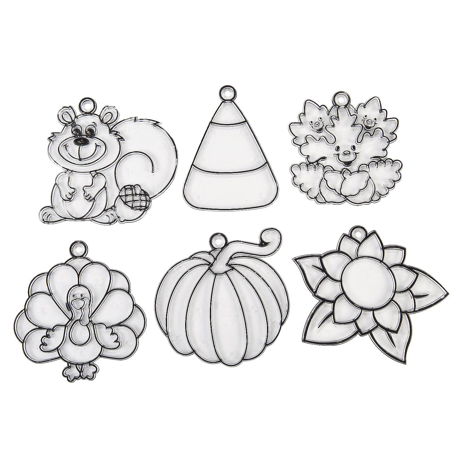 24-Piece Fall Suncatchers Kit - DIY Window Decor Crafts for Autumn, Halloween & Thanksgiving - Perfect for Home, Classroom & Party Decorations