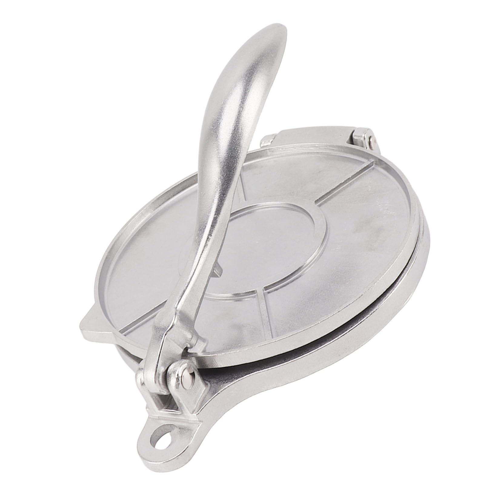 **16cm Silver Tortilla Press Maker - Efficient Kitchen Tool for Homemade Tortillas, Tacos, Quesadillas & More**