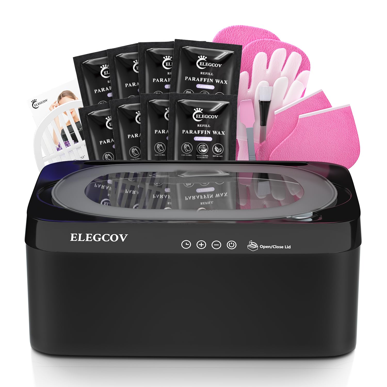 Professional 4500ml Paraffin Wax Warmer Machine for Hands & Feet - 8 Pack Wax Refills Included - Precise Temperature Control for Spa-Quality Paraffin Bath Therapy - Fast Melting & Even Heat Distribution - Perfect for Home Spa, Nail Salons & Pain Relief (Black)