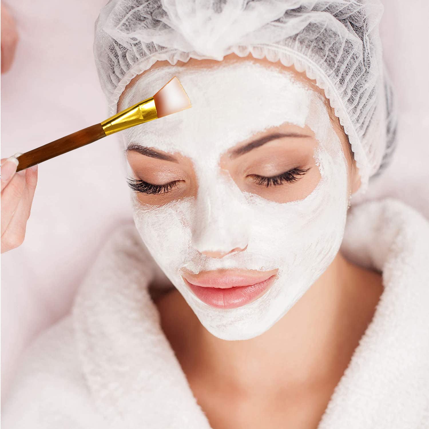 Facial Mask & Face Pack Set with Small Wooden Soft Brush and Bowl - Perfect for At-Home Spa & Skincare Routine
