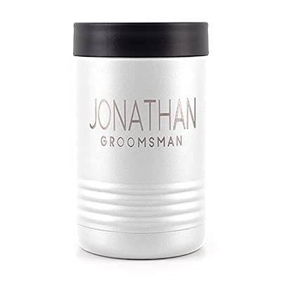 Personalized Stainless Steel Beer Can Cooler - Groomsmen & Bachelor Party Gift for Outdoor Events