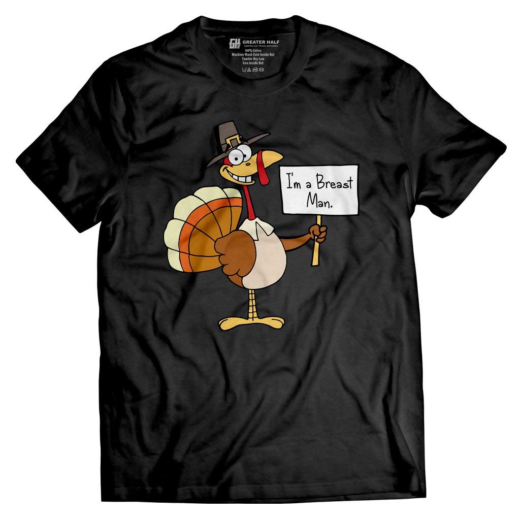 Greater Half Breast Man Graphic T-Shirt - Funny Novelty Tee for Men - Perfect for Casual Wear, Parties & Gifts