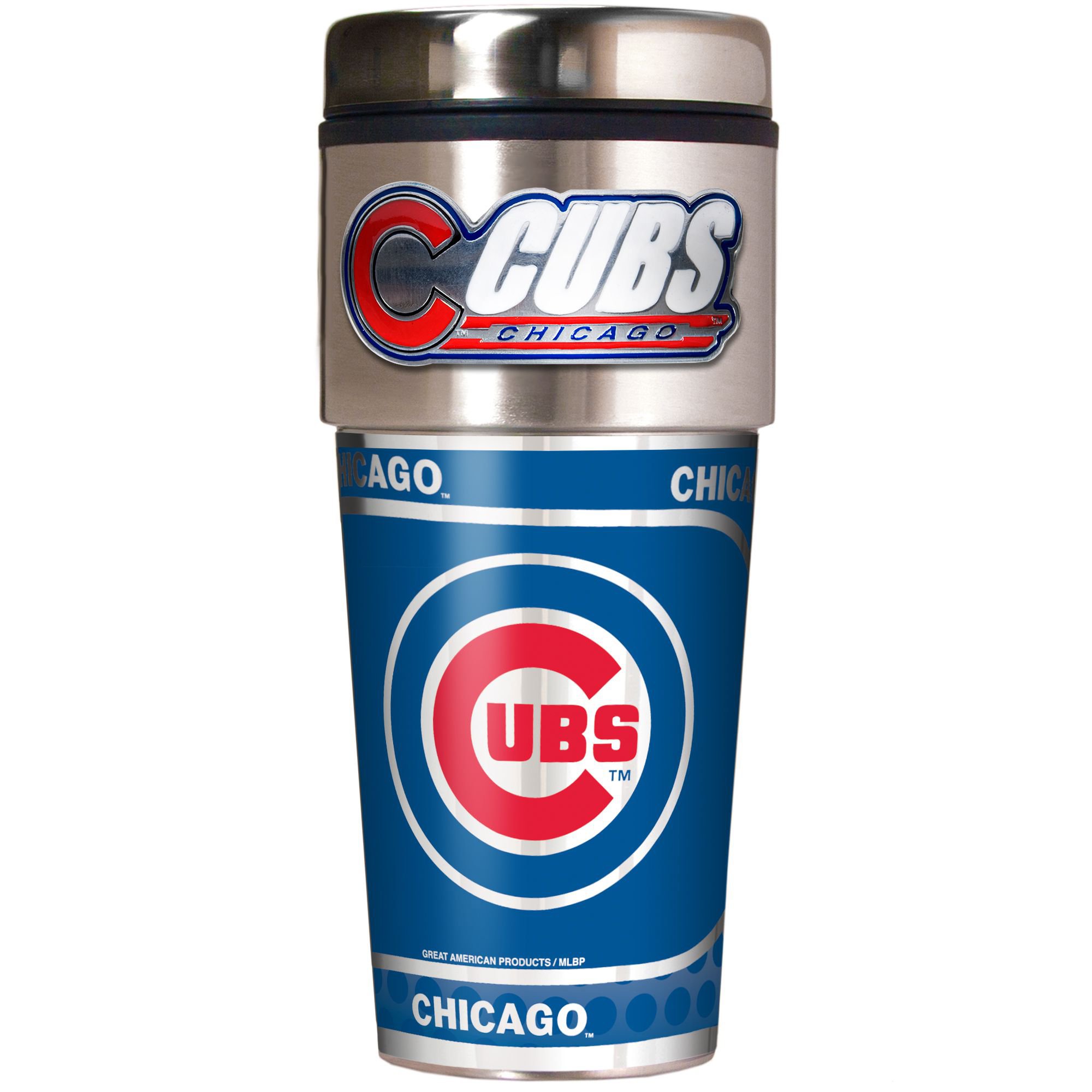 MLB Metallic Travel Tumbler 16oz Insulated Stainless Steel Water Bottle - Perfect for Baseball Games, Gym & Outdoor Activities