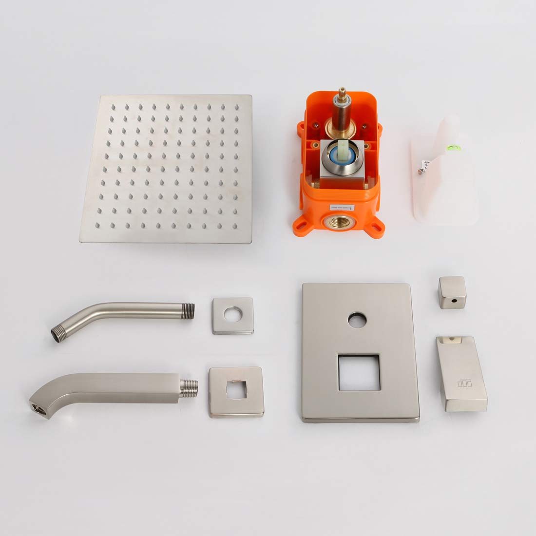 Premium Brushed Nickel Shower Faucet with Tub Spout - Wall Mounted Rainfall Shower System Kit Including Mixer Valve, Shower Head & Handle - Perfect for Modern Bathroom Renovation & Spa-Like Shower Experience