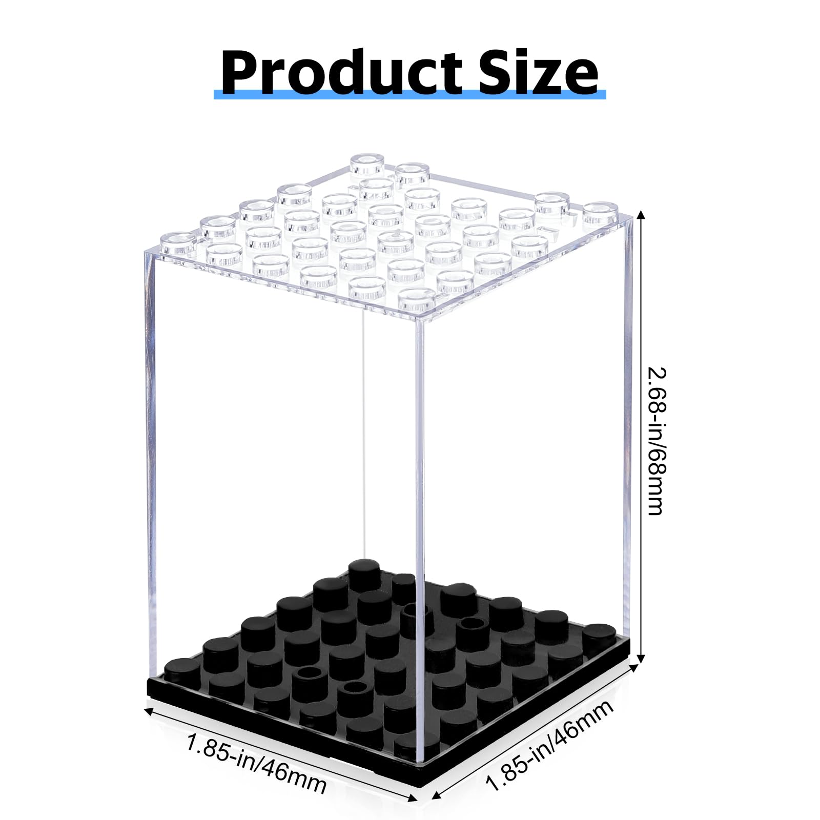 15 Pcs Minifigures Display Cases Set - Dust-Proof Lego Figures Storage Box for Collectors, Mini-Figures Showcase for Lego Minifigures, Action Figures & Collectible Toys - Perfect for Home Display, Office Decor & Gift Giving (Black)