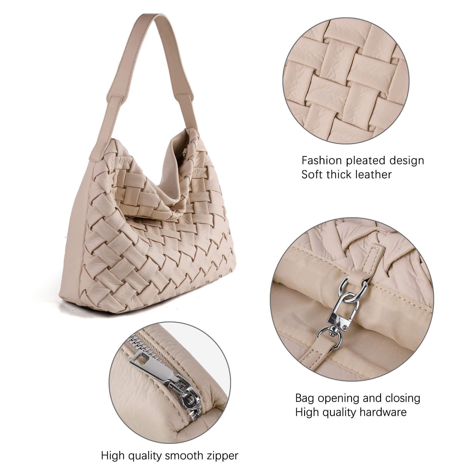 Stylish Vegan Leather Woven Tote Bag for Women - Retro Handmade Large Shoulder Purse - Perfect for Summer, Beach, Travel & Everyday Use