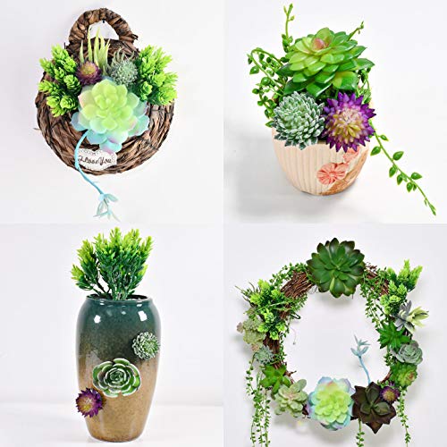 17 Pack Artificial Succulent Plants - Lifelike Fake Succulent Decor for Home & Office - Perfect for Table Centerpieces, Shelf Displays, Wedding Decor, and DIY Crafts