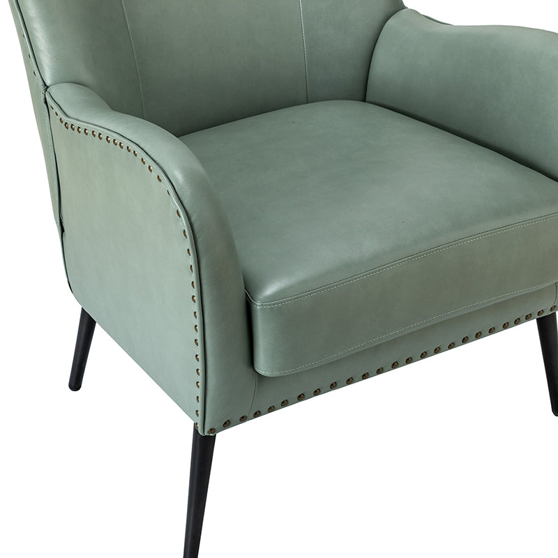 Stylish Shepherd Wingback Vegan Leather Armchair - Modern PU Leather Accent Chair for Living Room, Bedroom & Office - Comfortable Mid-Century Design with Optional Types