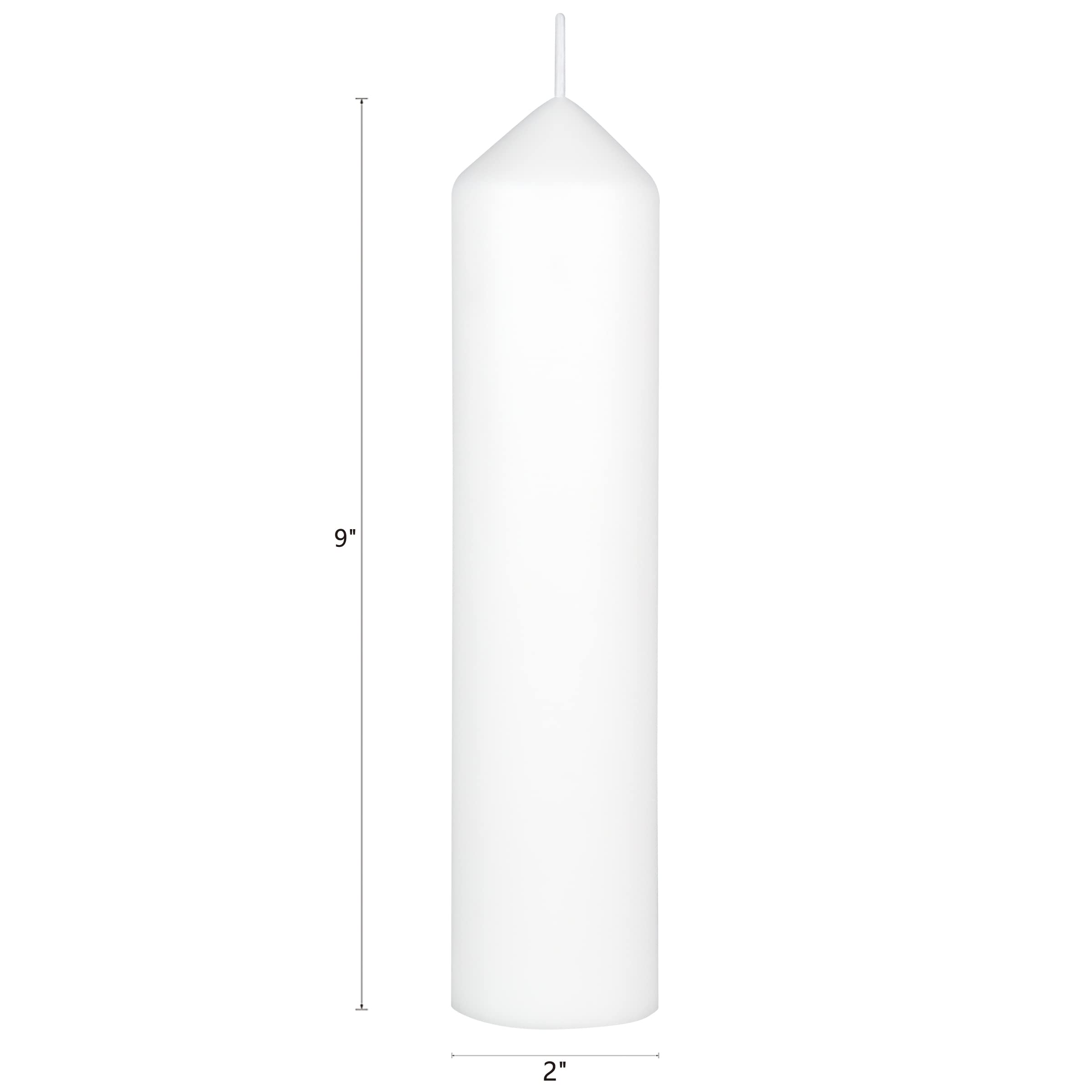 Premium Unscented White Pillar Candles - 6 Pack Round Dome Top Wax Candles (2x9 Inch) for Weddings, Parties, Events | Bulk Low-Cost Single Use Candles Perfect for Celebrations, Floral Arrangements, Prayer & Vigil Ceremonies - Ideal Home Decor & Special Occasion Lighting