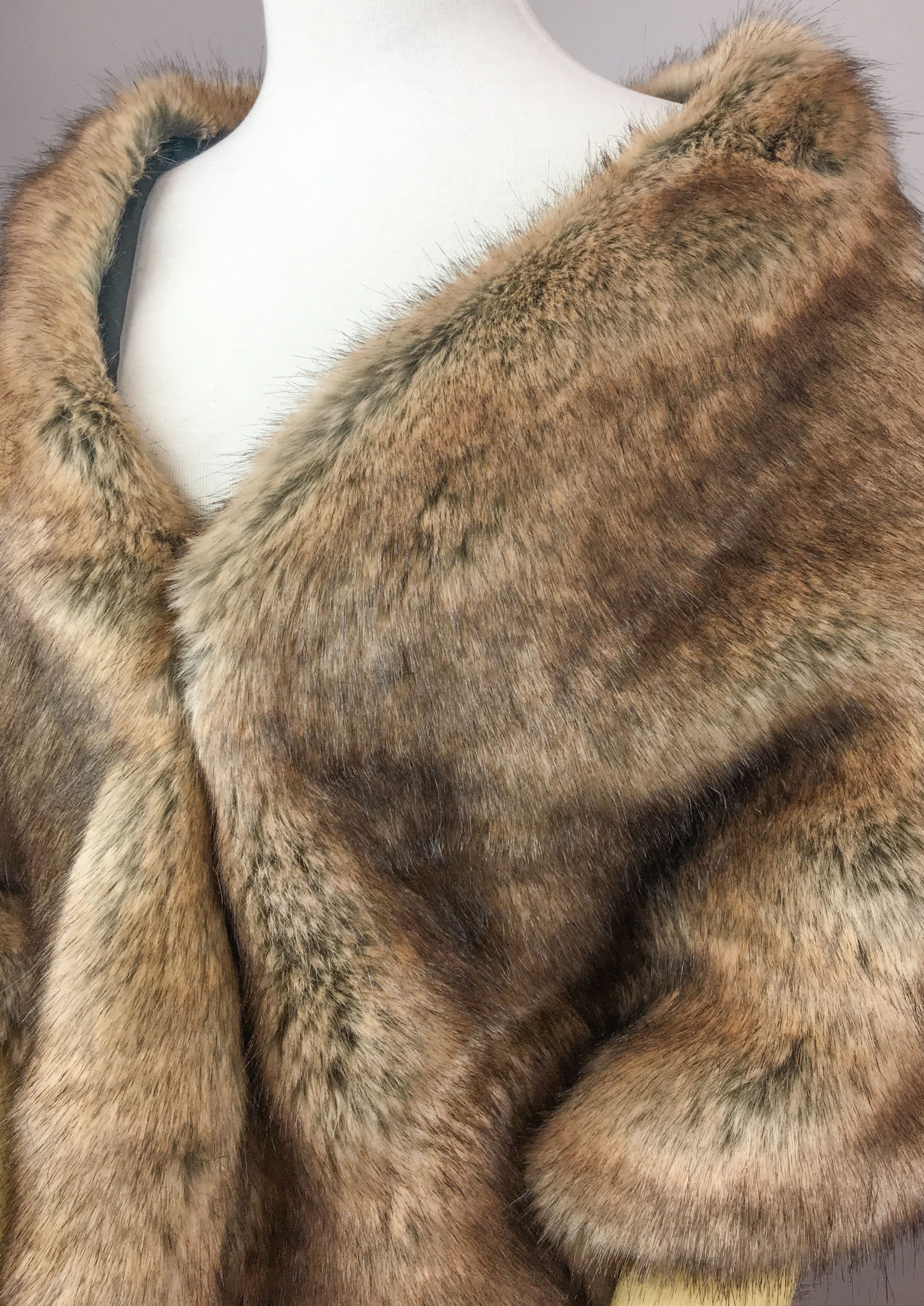 Brown Faux Fur Shawl Wrap - Butterfly Brw04 - Soft Winter Scarf for Women - Perfect for Parties, Weddings & Cold Weather Fashion