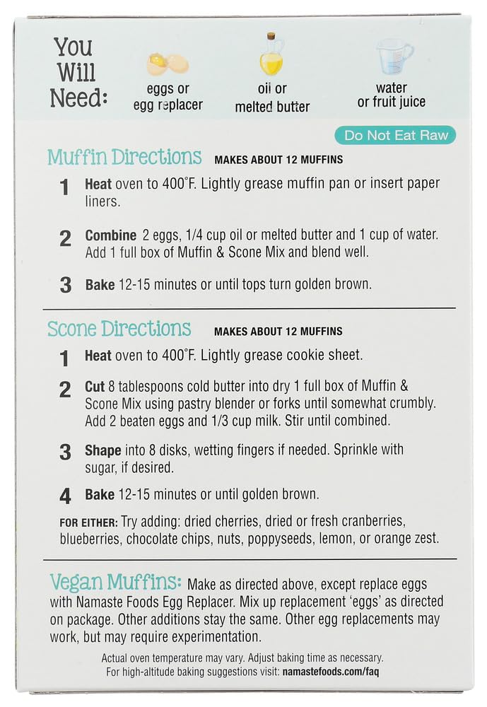 Namaste Foods Gluten Free Muffin Mix - 16 Ounce Bags (Pack of 16) | All Natural, Vegan & Non-GMO | Perfect for Breakfast, Snacks & Baking at Home