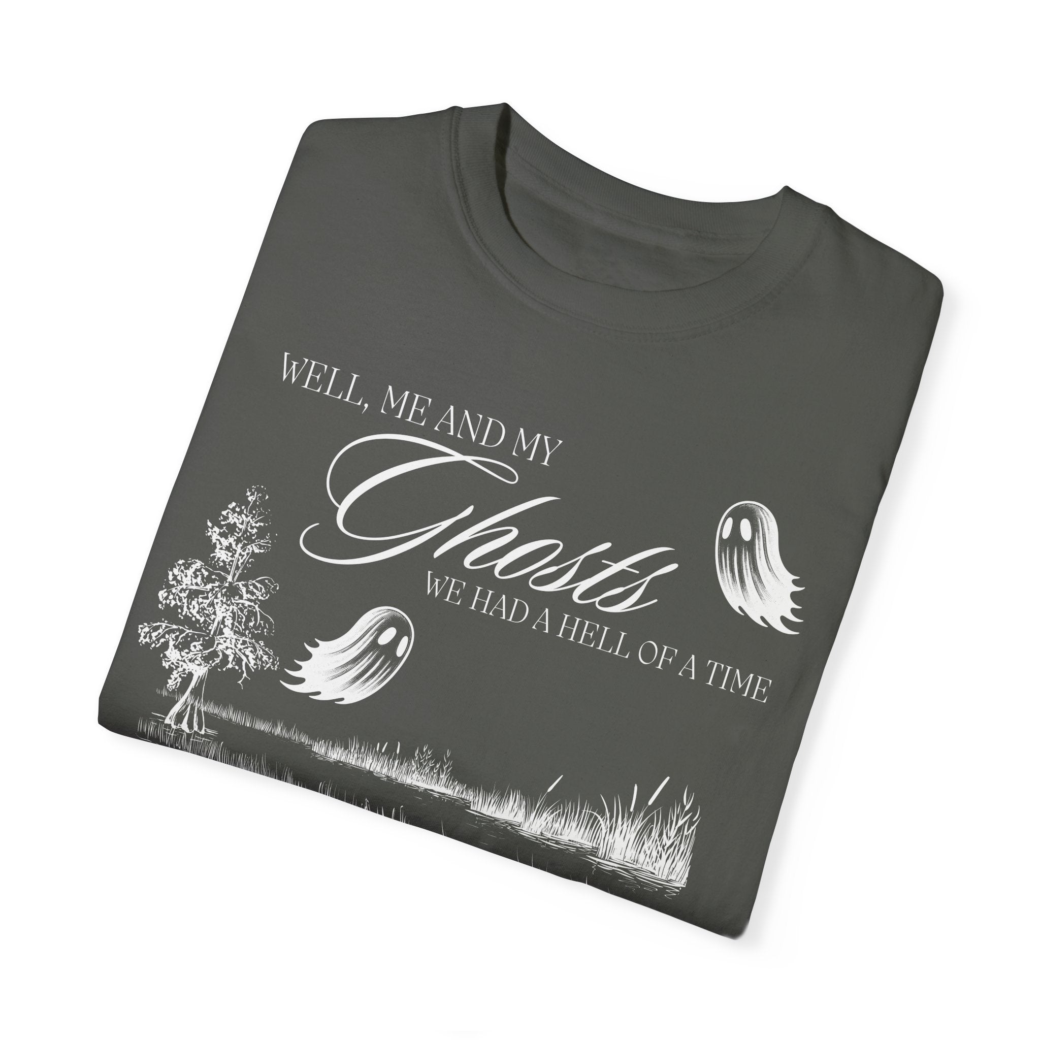 Me & My Ghosts Graphic T-Shirt - Funny Halloween Costume & Casual Wear for Men and Women - Perfect for Parties, Cosplay & Everyday Outfits