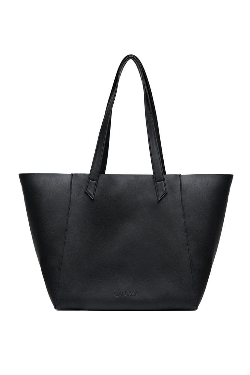 Totissimo Foldable Vegan Leather Tote Bag for Women - Stylish & Eco-Friendly Black Handbag | Perfect for Work, Travel & Shopping