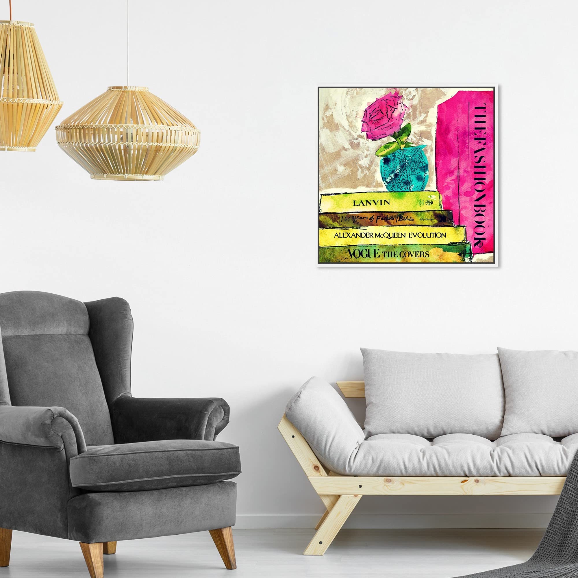 Oliver Gal Artist Co. Fashion & Glam Wall Art - Framed Canvas Prints 'Fashion Thoughts' Books - Perfect for Home Decor, Office & Gift Giving
