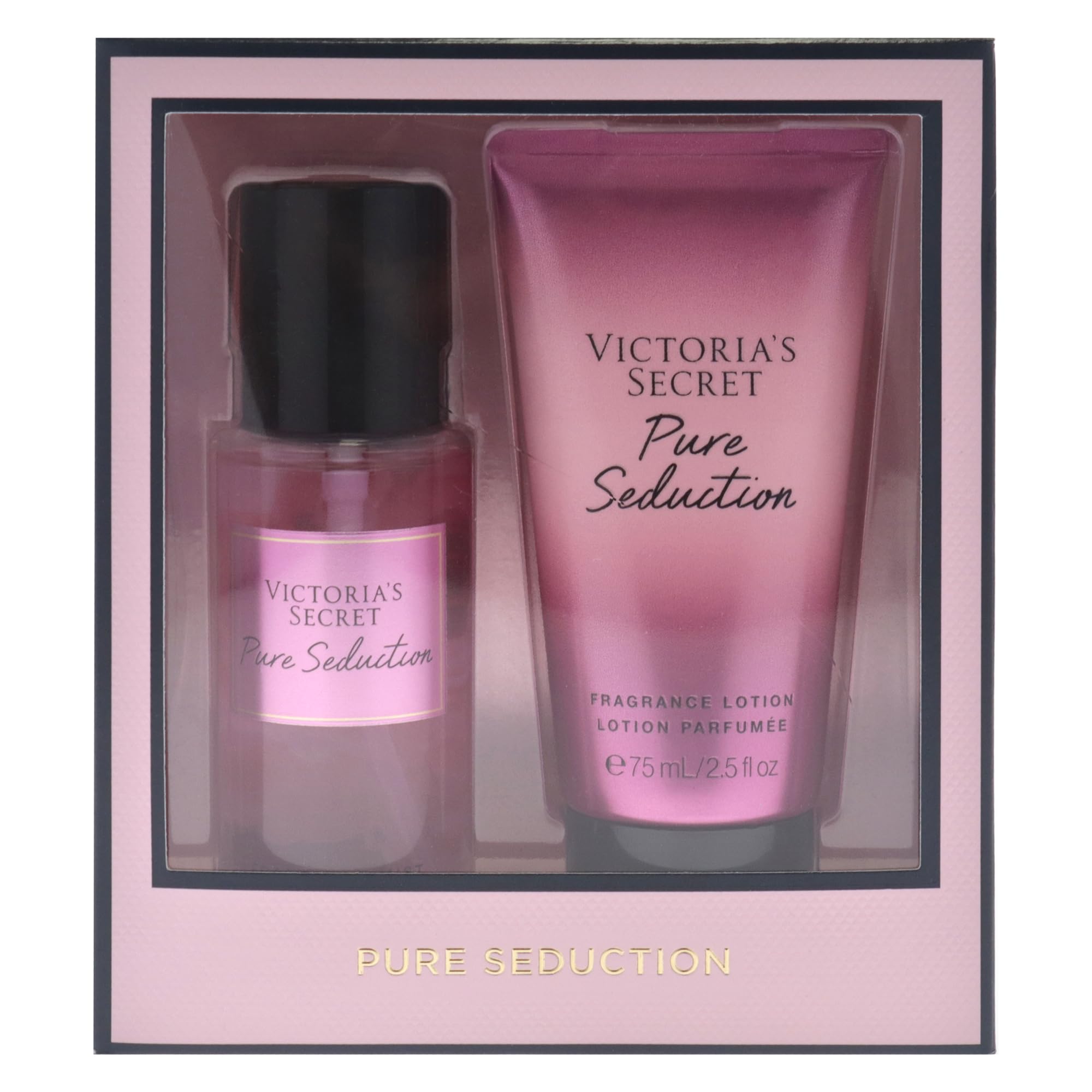 Victoria's Secret Pure Seduction Gift Set for Women - 2 Piece Fragrance Mist & Lotion (2.5oz Each) | Romantic Date Night & Special Occasion Perfume Set