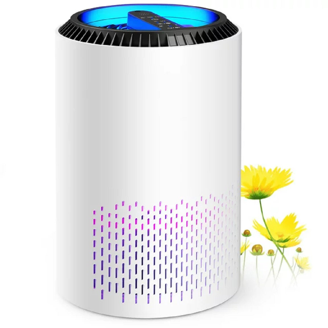 Alrocket HEPA Air Purifier for Large Rooms up to 300 Sq.Ft - White Air Cleaner with Night Light | Perfect for Bedroom, Living Room & Office