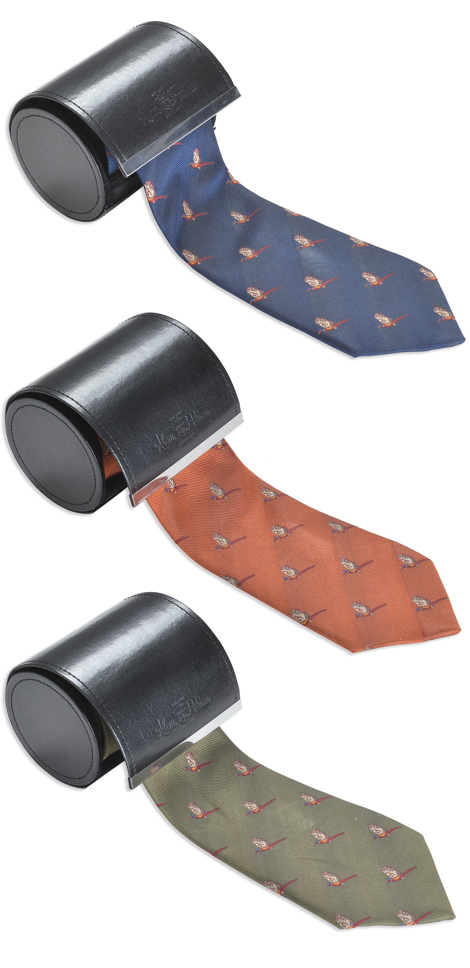Alan Paine Ripon Silk Tie - Flying Pheasants Design | Luxury Men's Necktie for Business, Weddings & Formal Occasions
