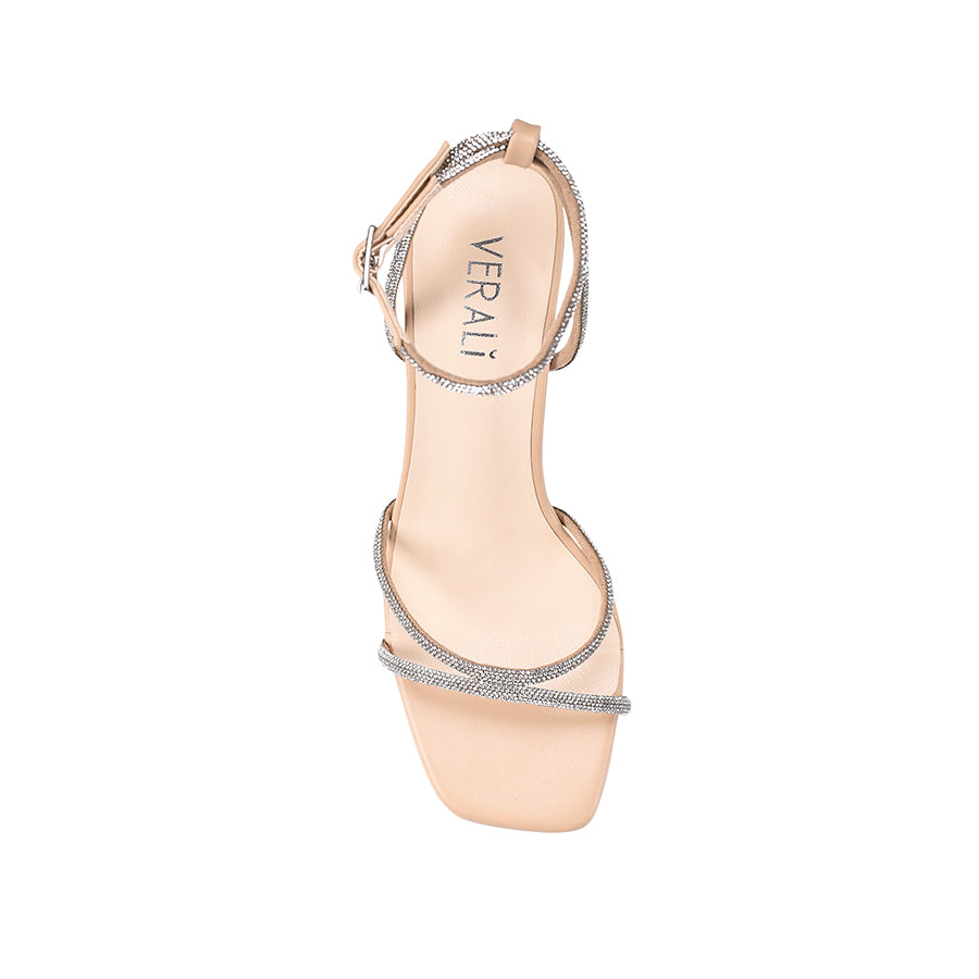 Kian Women's Block Heel Sandals - Comfortable Nude Smooth Leather Summer Shoes for Casual Outings, Date Nights & Beach Vacations