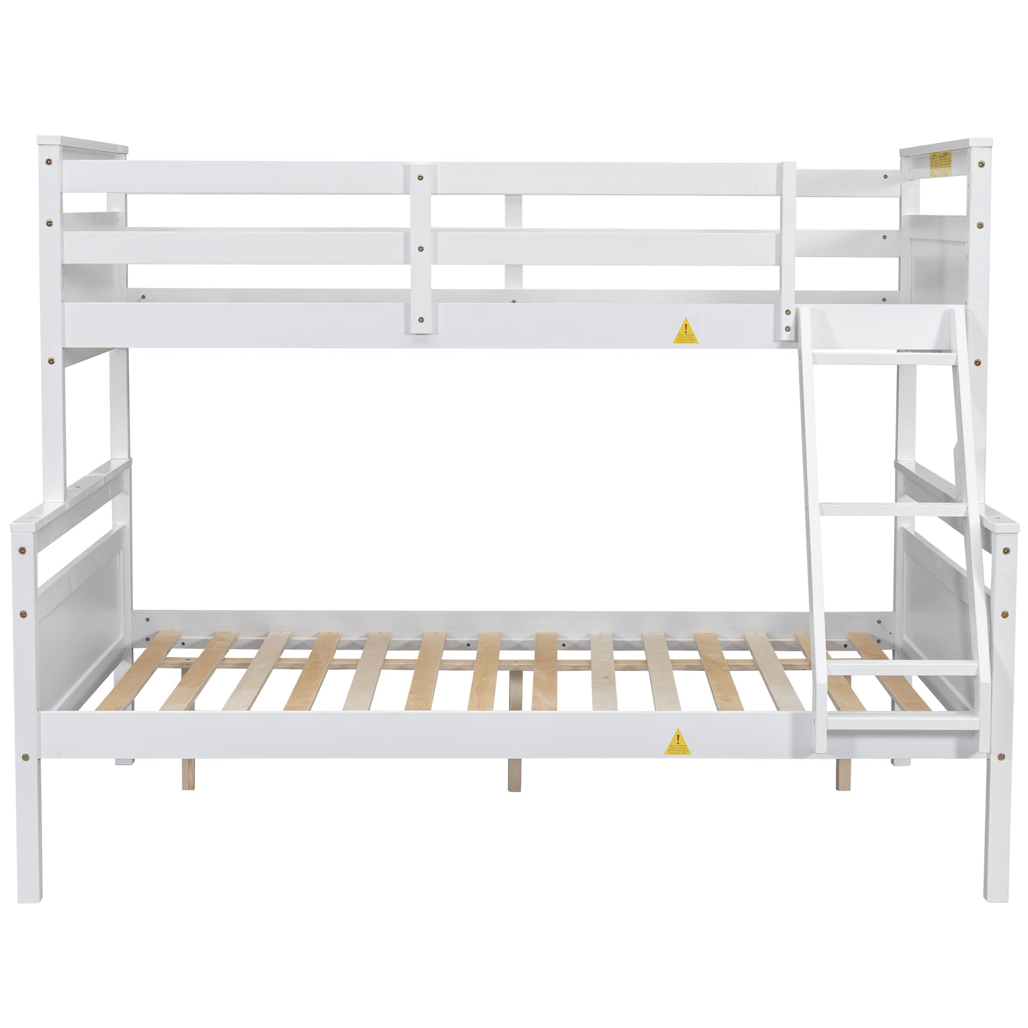Kids Bunk Bed with Ladder & Safety Rail - Twin Over Twin Wooden Bunk Bed Frame, Convertible to 2 Separate Beds, White - Perfect for Small Bedrooms, Shared Kids Rooms & Space-Saving Solutions