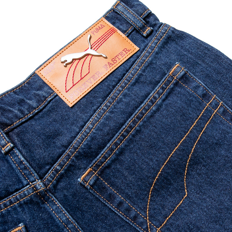 A$AP Rocky x Puma Denim Shorts for Men - Dark Blue Denim Casual Shorts for Streetwear & Summer Outfits