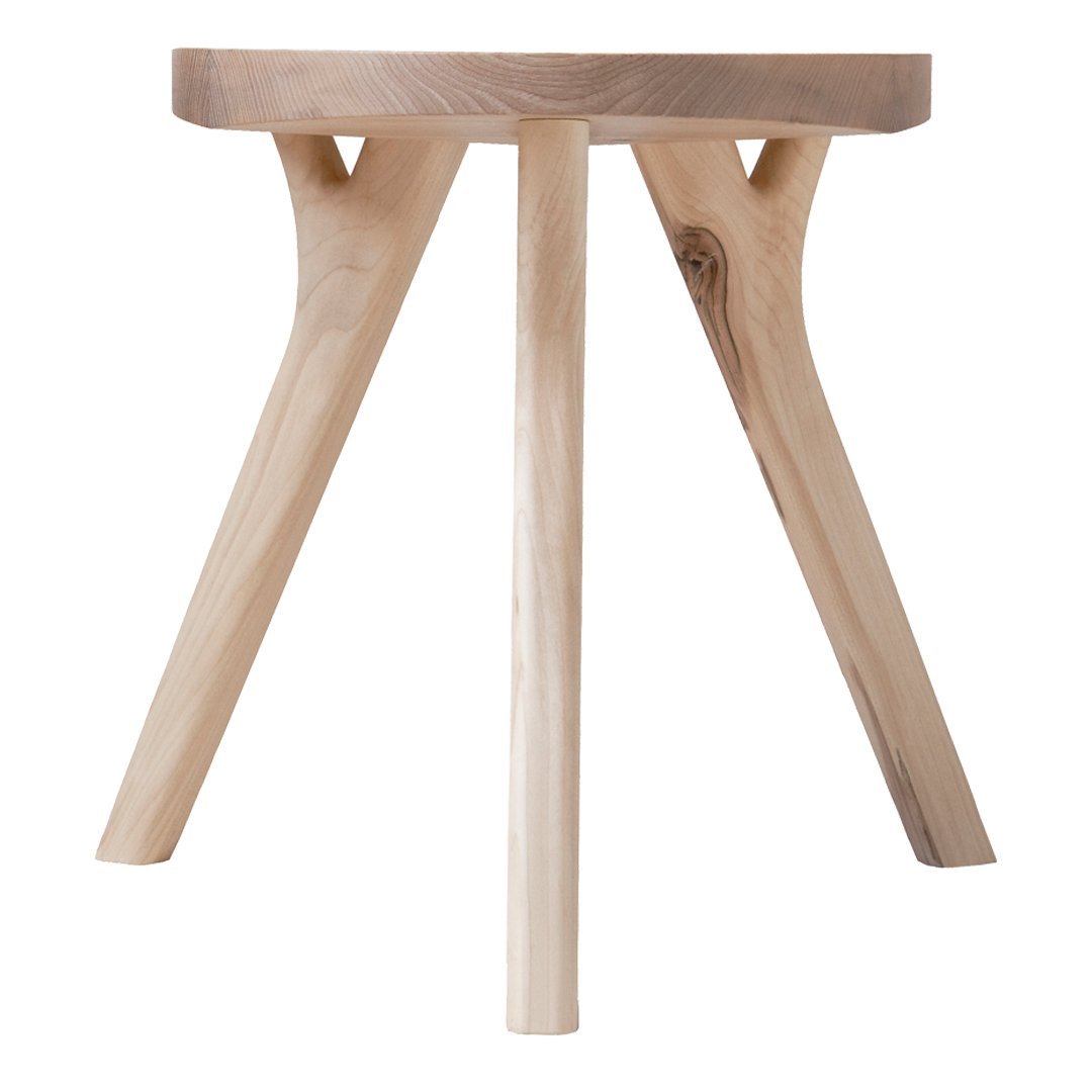 Aamu Song Johan Olin August Stool by Nikari – Scandinavian Modern Wooden Stool for Living Room, Dining Room & Office