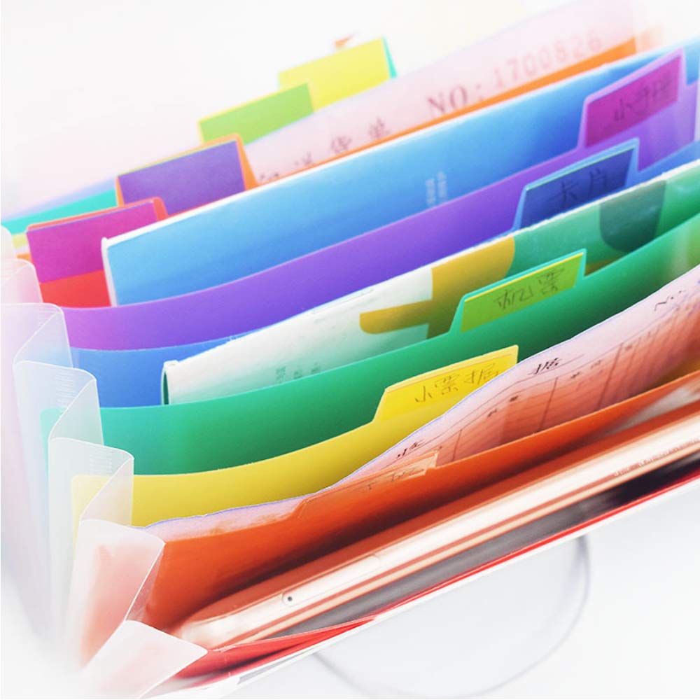 2 Pack A6 Mini Expanding File Folder - 13 Pockets Accordion Organizer for Receipts, Bills, Coupons, Cards & Tax Documents | Portable Rainbow Wallet for Office, Home & Travel Organization