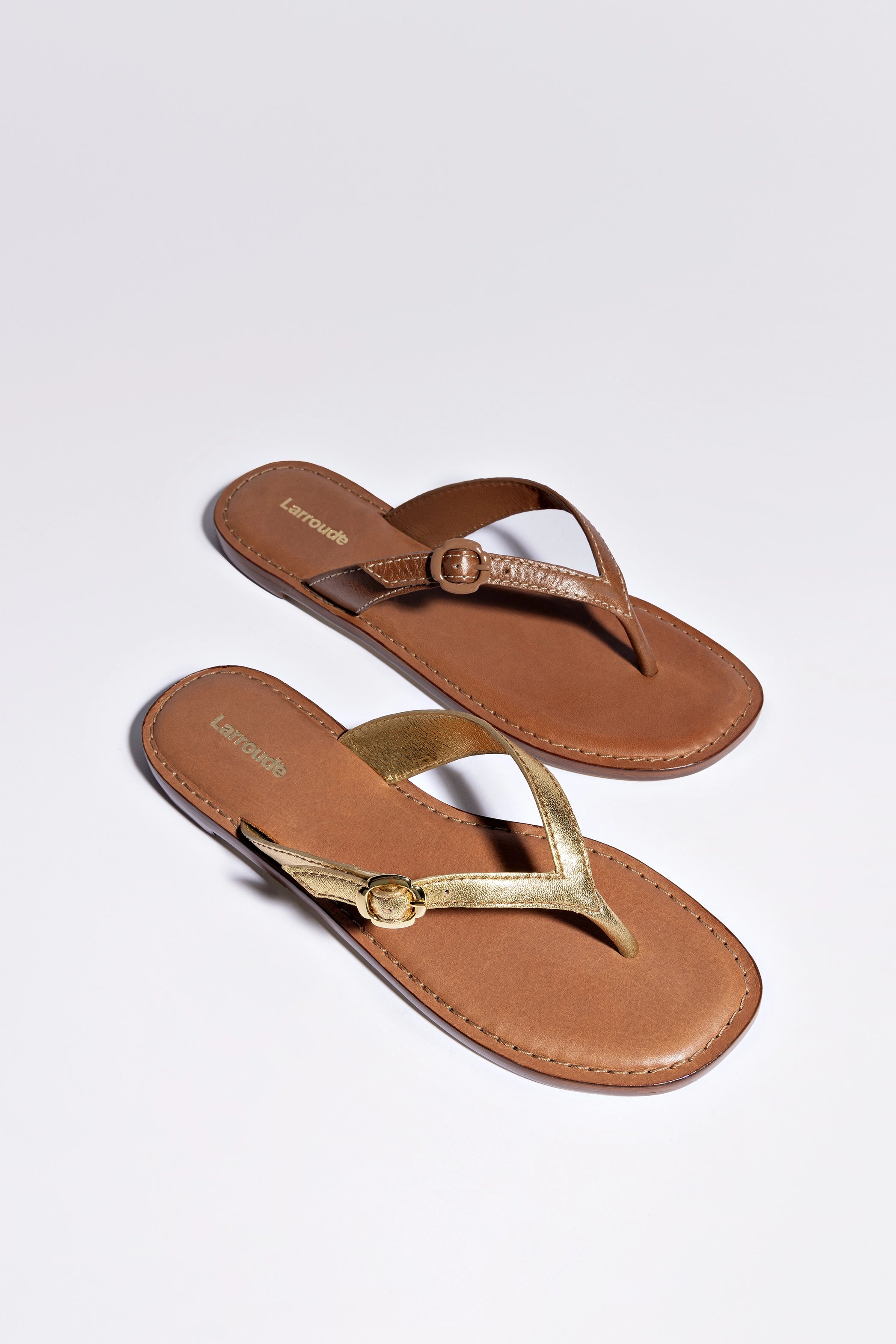 Mary Kate Gold Metallic Leather Flat Sandals for Women | Comfortable Summer Beach Wedding Slides | Perfect for Vacation, Pool Party & Casual Outings