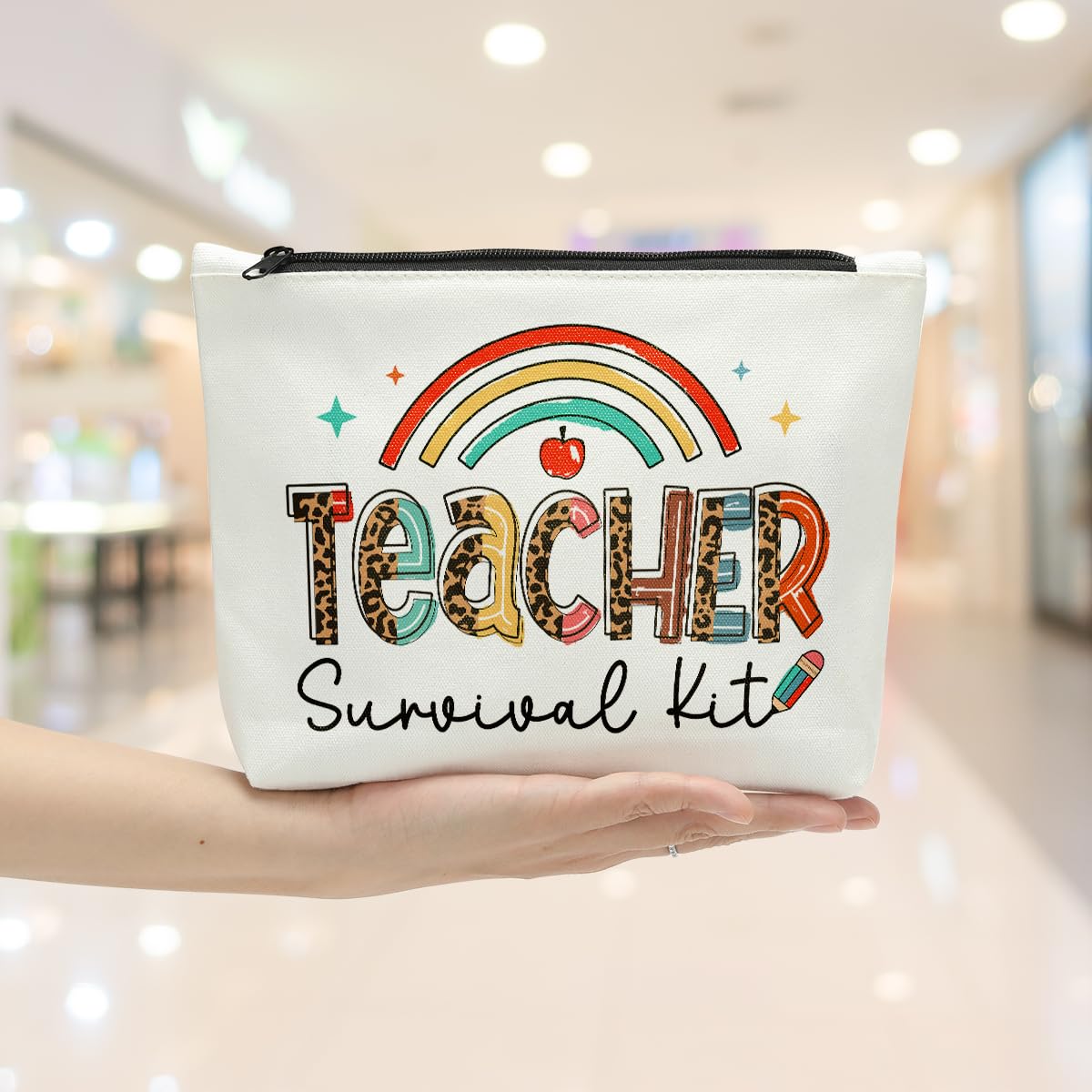 **Best Teacher Gifts for Women - Cute Makeup Bag (10x7.5x2 inches) - Perfect Teacher Appreciation, Birthday & Thank You Gift - Ideal for School, Classroom & Everyday Use**
