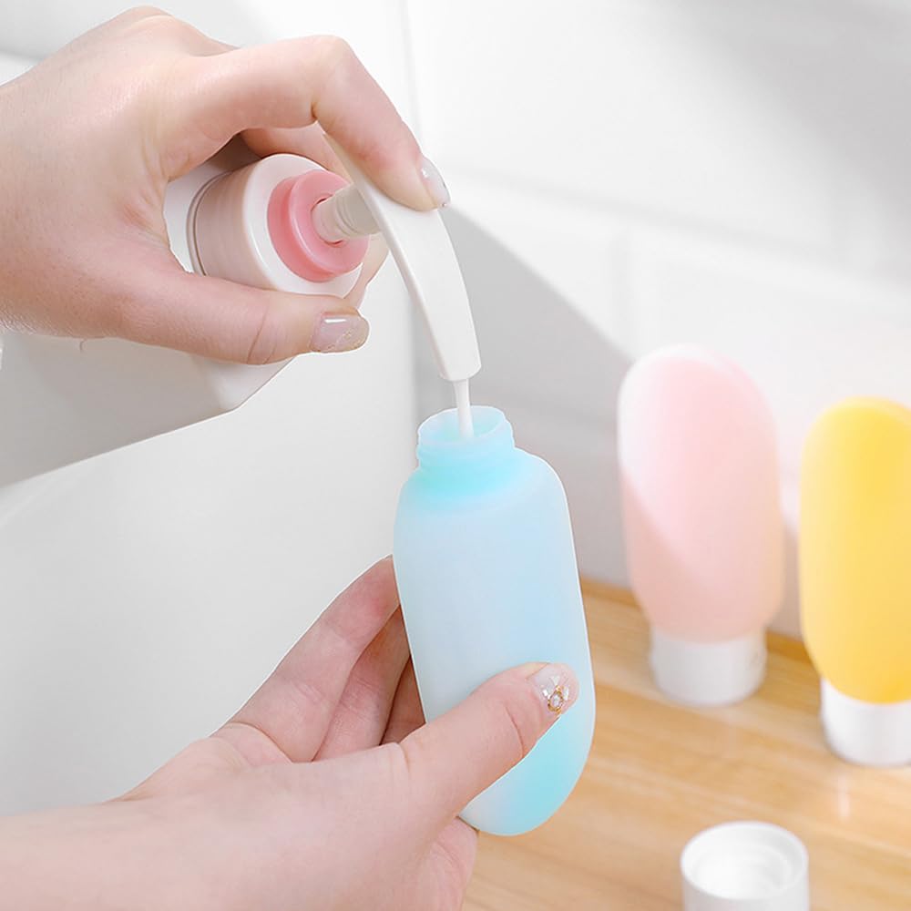Fapiwen 3-Piece 60ml Leak-Proof Silicone Travel Toiletry Bottles Set - Refillable Squeeze Containers for Shampoo, Lotion & Cosmetics - Perfect for Air Travel, Gym & Vacation (Multicolor)