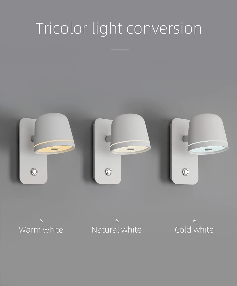 Modern LED Wall Mount Lamp - Dimmable Bedside Reading Light, Nordic Style Bedroom & Living Room Wall Light with Infinite Dimming Switch (Black, Warm White) - Perfect for Cozy Nights & Stylish Home Decor