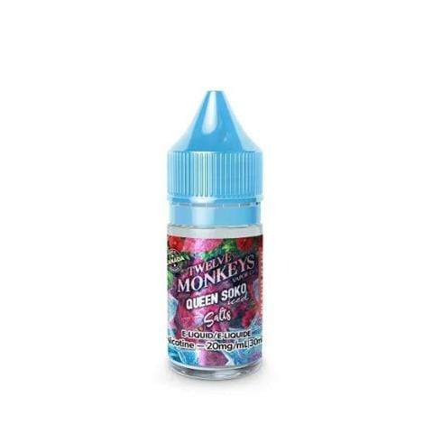 Queen Soko ICED Salt Nic E-Liquid - Twelve Monkeys Ice Age Salts 30mL | Refreshing Menthol Vape Juice for All Day Vaping