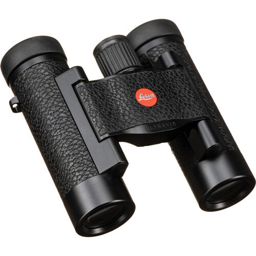 Leica 8x20 Ultravid Blackline Binoculars - Compact High Power Binoculars for Bird Watching, Hiking & Travel (Black with Genuine Leather)