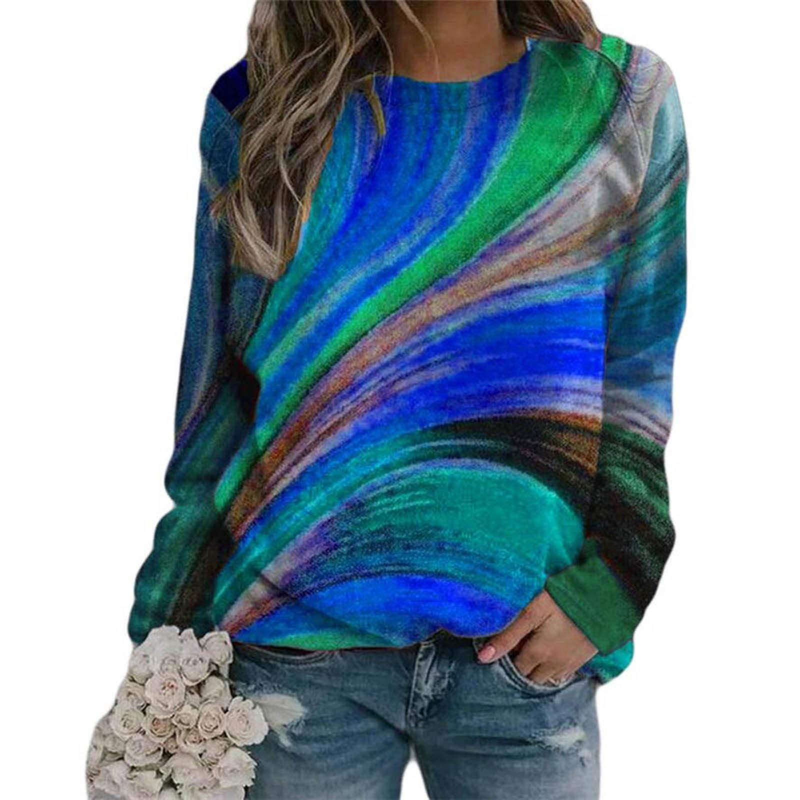 Women's Long Sleeve Sunflower Printed Sweatshirt - Casual Crewneck Tops for Teen Girls & Women | Perfect for Fall Fashion, School Outfits & Everyday Wear