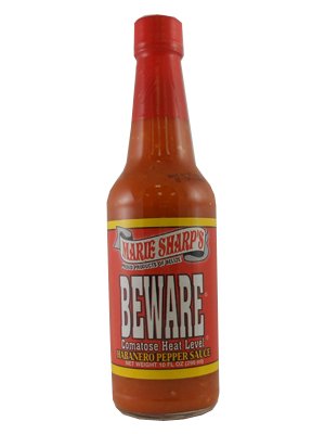 Marie Sharp's Beware Comatose Hot Sauce - 10 Oz Bottle (Pack of 12) | Extreme Heat Habanero Pepper Sauce for Wings, Tacos, BBQ & Spicy Food Lovers